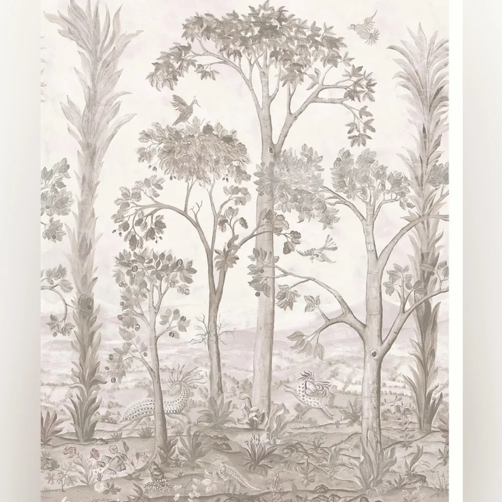 Anthropologie GP&J Baker Kit Kemp Tall Trees Grey Wall Mural